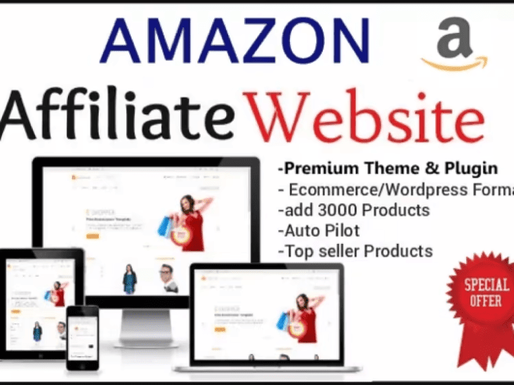 Amazon affiliate website promotion banner.