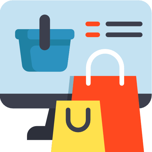 Online shopping and e-commerce concept.
