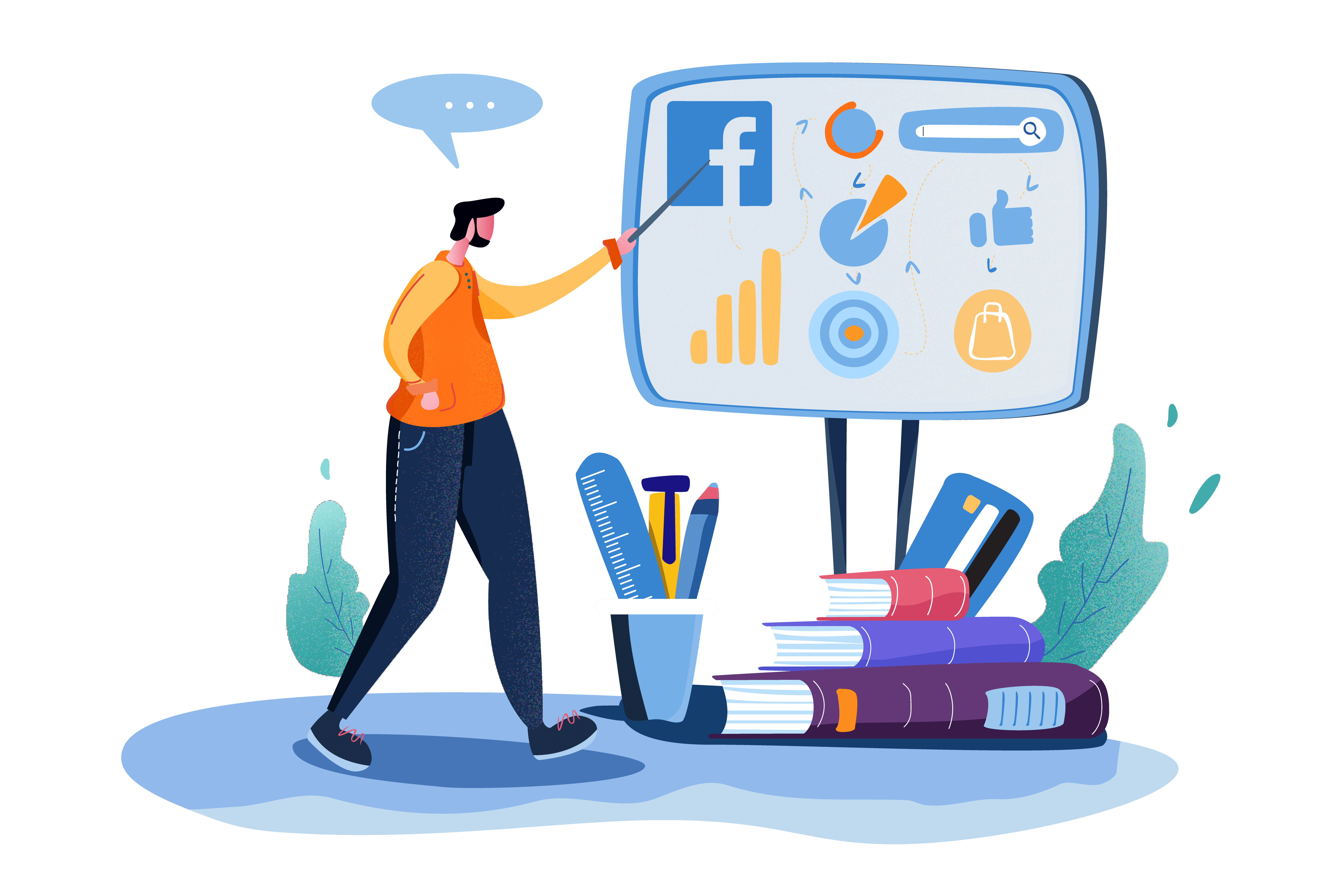 Social media marketing and digital strategy concept.